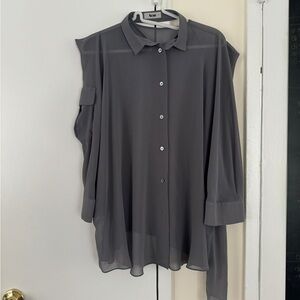 Acne asymmetrical sheer blouse / 36